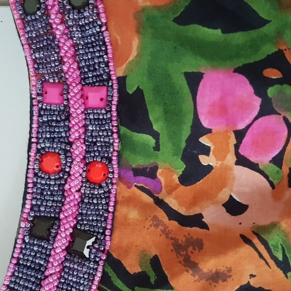 Uttam London Women’s Floral Empire Waist Dress w beaded details | EUC | Wedding - Picture 5 of 17